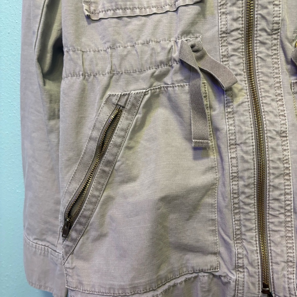 J. Crew Women’s Gray Utility Jacket Size Small Lightweight Zip Cinch Waist - Picture 2 of 8